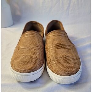 Lauren Ralph Tan Woven Slip On Shoes Nautical Coastal Quiet Luxury Casual Size 8